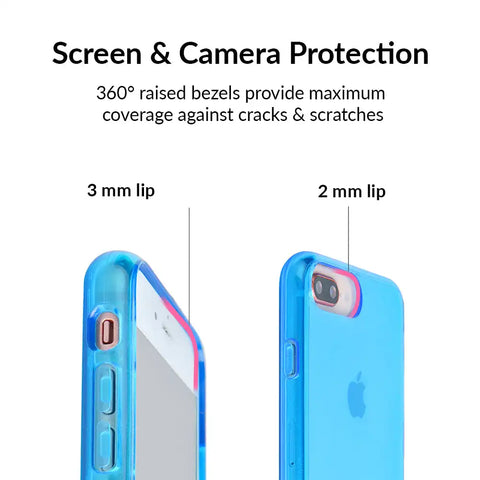 Neon Blue Clear iPhone Case