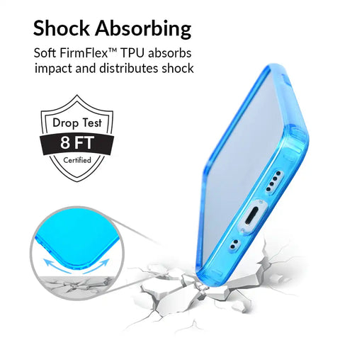 Neon Blue Clear iPhone Case