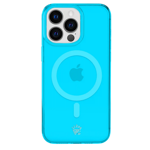 Neon Blue Clear iPhone Case