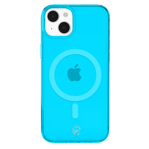 Neon Blue Clear iPhone Case