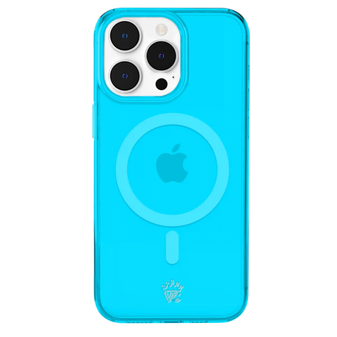 Neon Blue Clear iPhone Case
