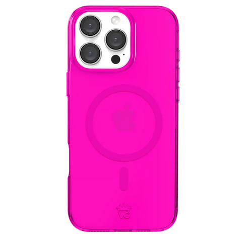 Neon Pink Clear iPhone Case