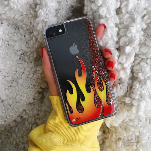 Glitter Flames iPhone Case by Nessa