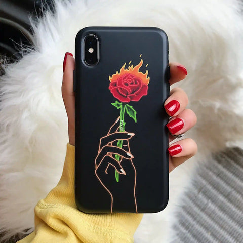 Neon Rose iPhone Case by Nessa