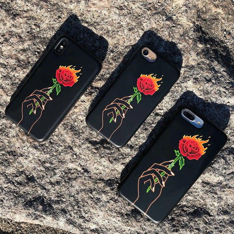 Neon Rose iPhone Case by Nessa