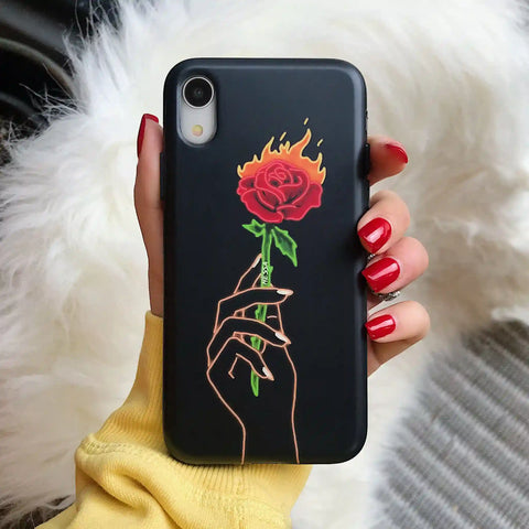 Neon Rose iPhone Case by Nessa