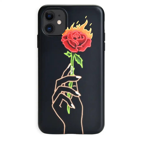 Neon Rose iPhone Case by Nessa