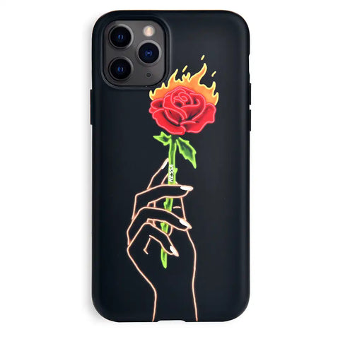 Neon Rose iPhone Case by Nessa