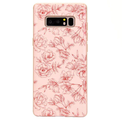 Nude Red Chrome Floral Samsung Galaxy Case