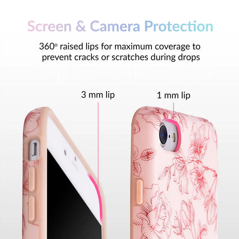 Nude Red Chrome Floral iPhone Case