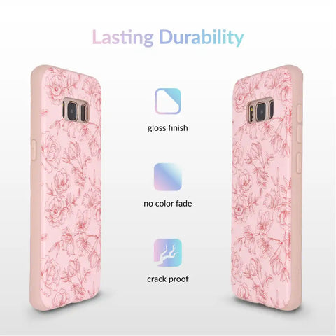 Nude Red Chrome Floral Samsung Galaxy Case