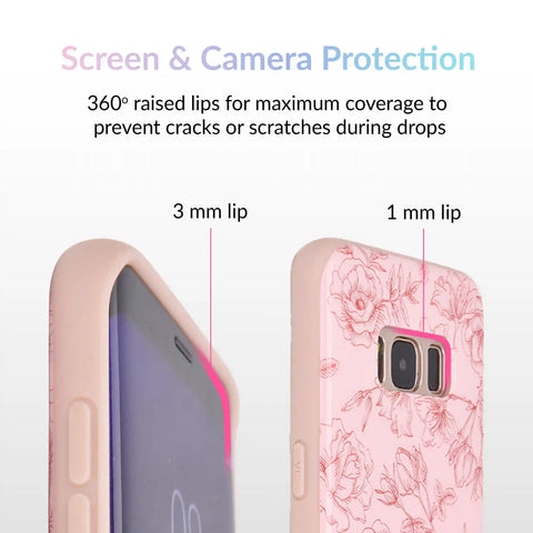 Nude Red Chrome Floral Samsung Galaxy Case