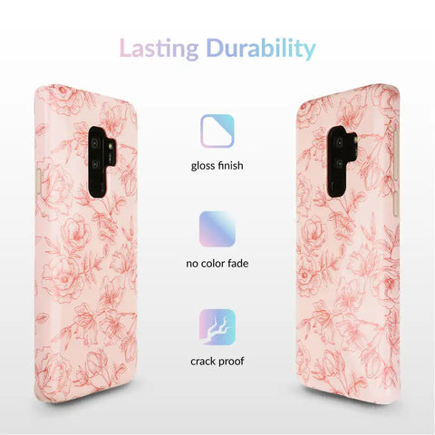 Nude Red Chrome Floral Samsung Galaxy Case