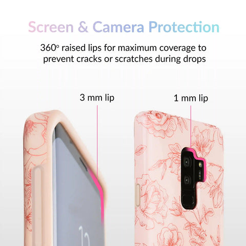 Nude Red Chrome Floral Samsung Galaxy Case