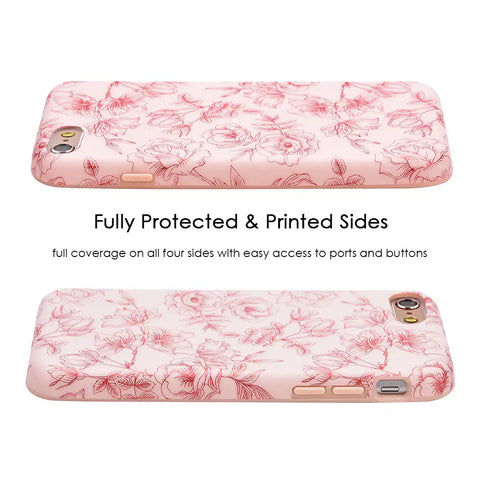Nude Red Chrome Floral iPhone Case