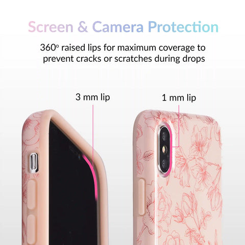 Nude Red Chrome Floral iPhone Case
