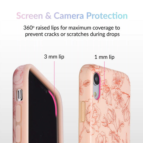 Nude Red Chrome Floral iPhone Case
