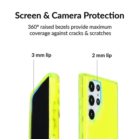 Neon Yellow Clear Samsung Case