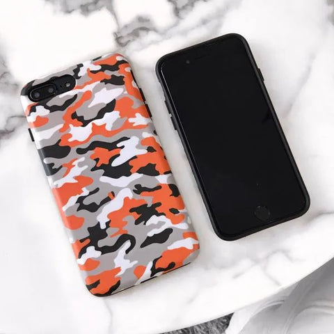 Orange Camo iPhone Case