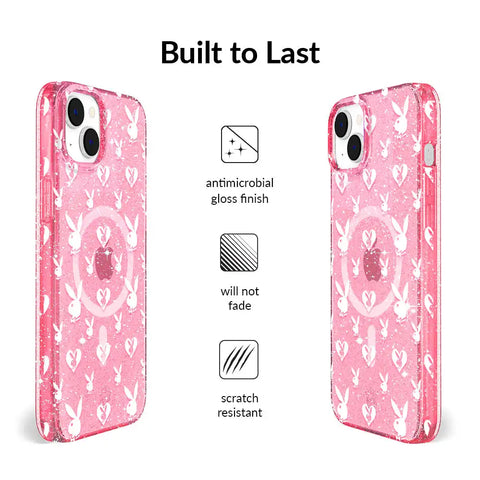 Playboy Pink Bunny Glitter iPhone Case