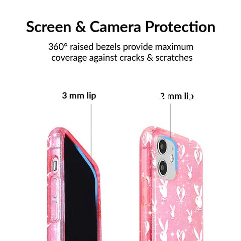 Playboy Pink Bunny Glitter iPhone Case