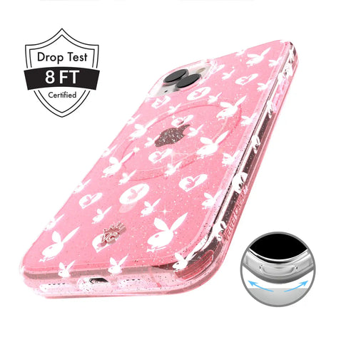 Playboy Pink Bunny Glitter iPhone Case