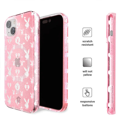Playboy Pink Bunny Glitter iPhone Case