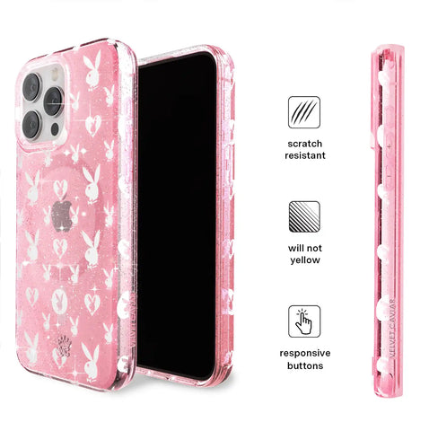 Playboy Pink Bunny Glitter iPhone Case