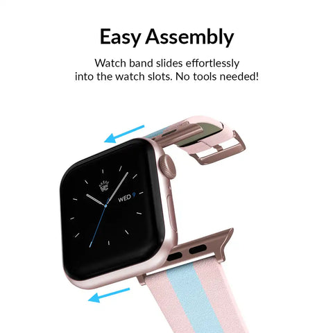 Pink & Blue Stripes Apple Watch Band