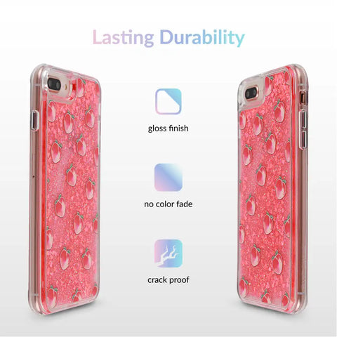 Peach Clear Glitter iPhone Case
