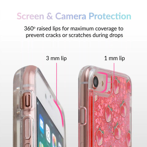 Peach Clear Glitter iPhone Case