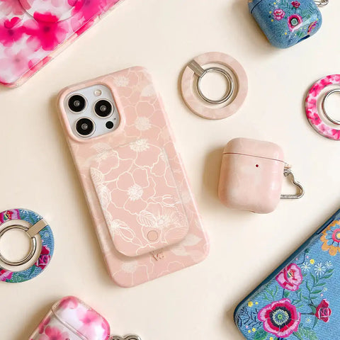 Peach Blossom Portable MagSafe Charger Power Pack