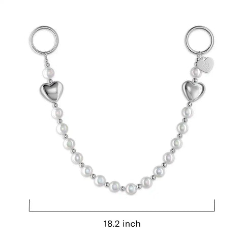 Pearl Heart Bag Chain