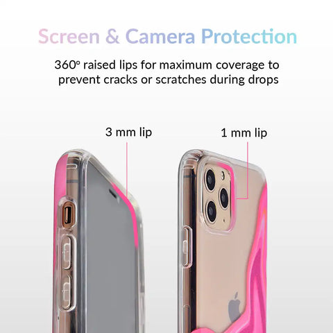Pink Geode Glitter Clear iPhone Case