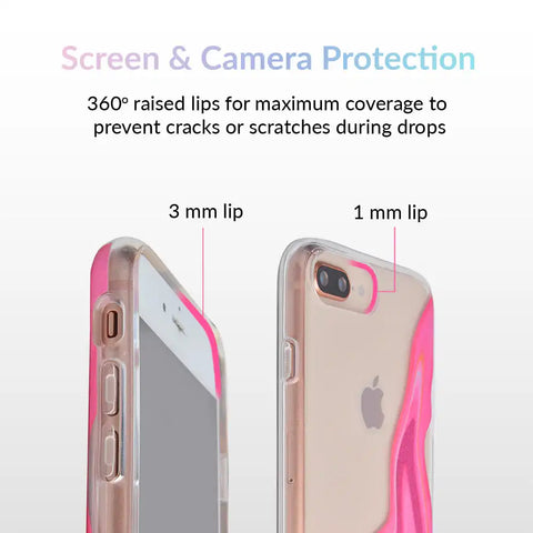 Pink Geode Glitter Clear iPhone Case