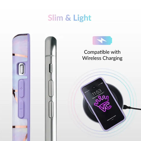 Purple Geometric Marble Samsung Case