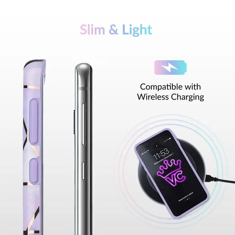 Purple Geometric Marble Samsung Case