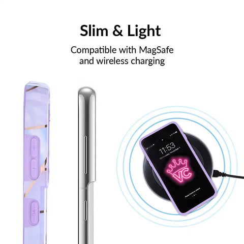 Purple Geometric Marble Samsung Case