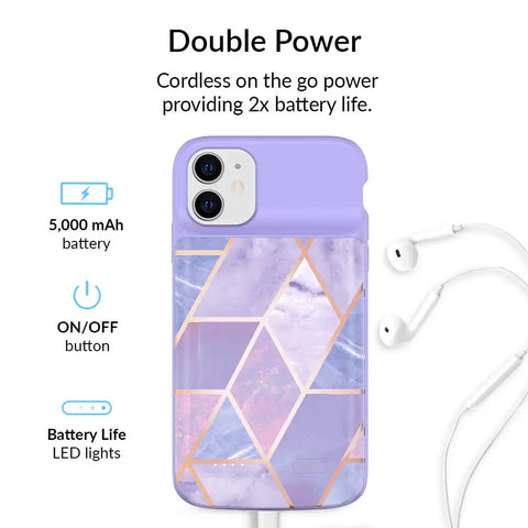 Purple Geometric iPhone Charging Case