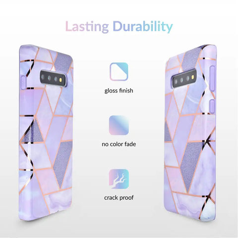 Purple Geometric Marble Samsung Case