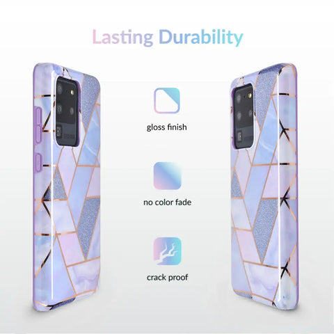 Purple Geometric Marble Samsung Case