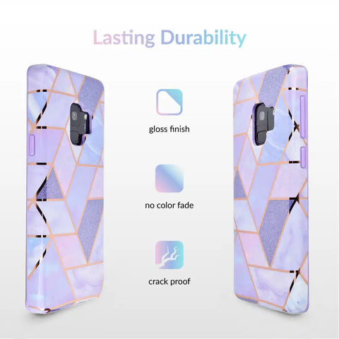 Purple Geometric Marble Samsung Case