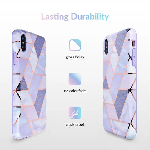Purple Geometric Marble iPhone Case