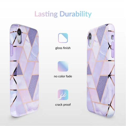 Purple Geometric Marble iPhone Case