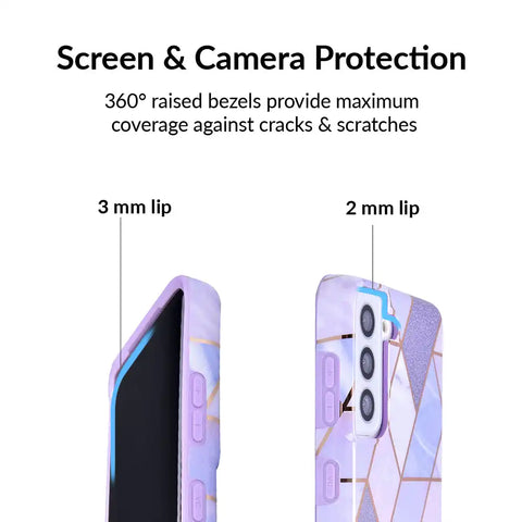 Purple Geometric Marble Samsung Case