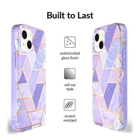 Purple Geometric Marble iPhone Case