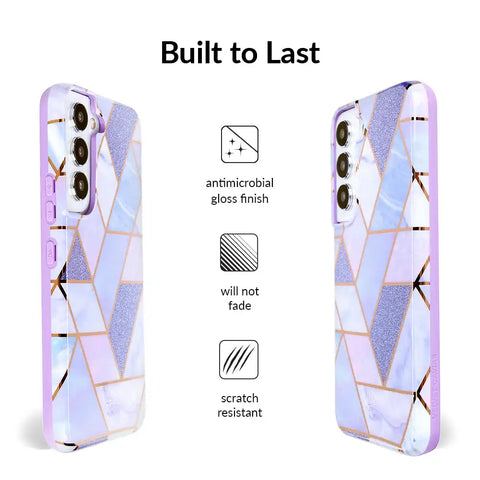 Purple Geometric Marble Samsung Case