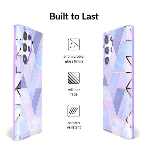 Purple Geometric Marble Samsung Case