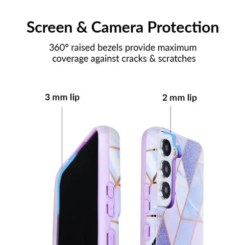 Purple Geometric Marble Samsung Case