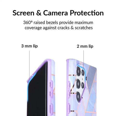 Purple Geometric Marble Samsung Case